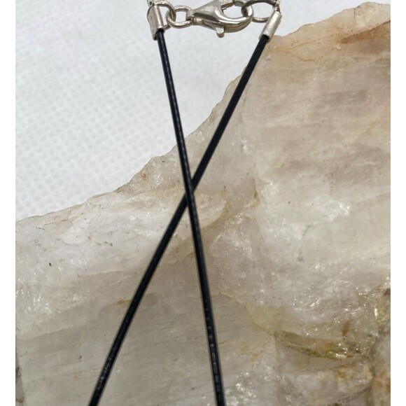 Vintage Labradorite Stone Inlay Pendant 18.5'' Necklace Sterling 925 Silver 16g - Picture 7 of 8